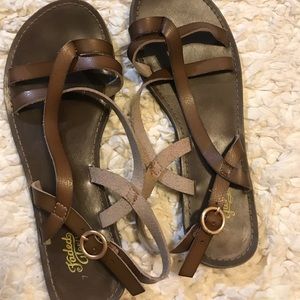 Brown Leather Strappy Sandals